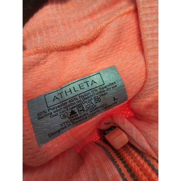 Athleta Fast Track Half Zip Orange coral size Large - Picture 6 of 10